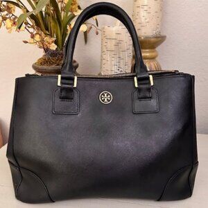 Tory Burch "ROBINSON" Satchel Tote Black-GUC